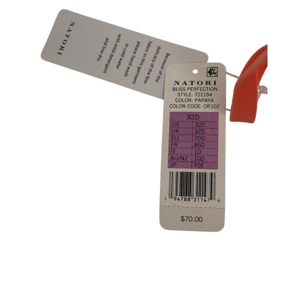 Natori Bliss Perfection Underwire Contour Bra Papaya Size 32D 721154 NEW - Picture 5 of 9